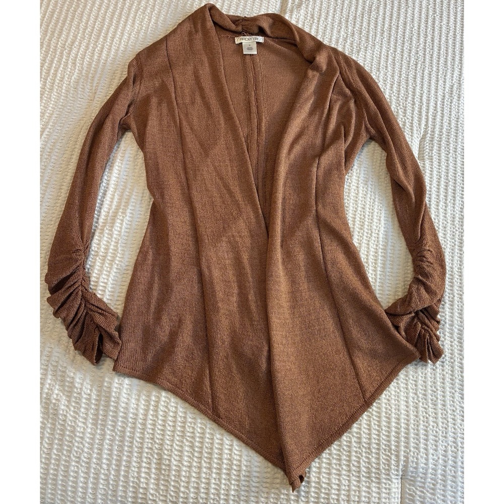 Arden B.‎ Long Sleeve Open Front Cardigan Sweater Women's Size M Burnt Orange